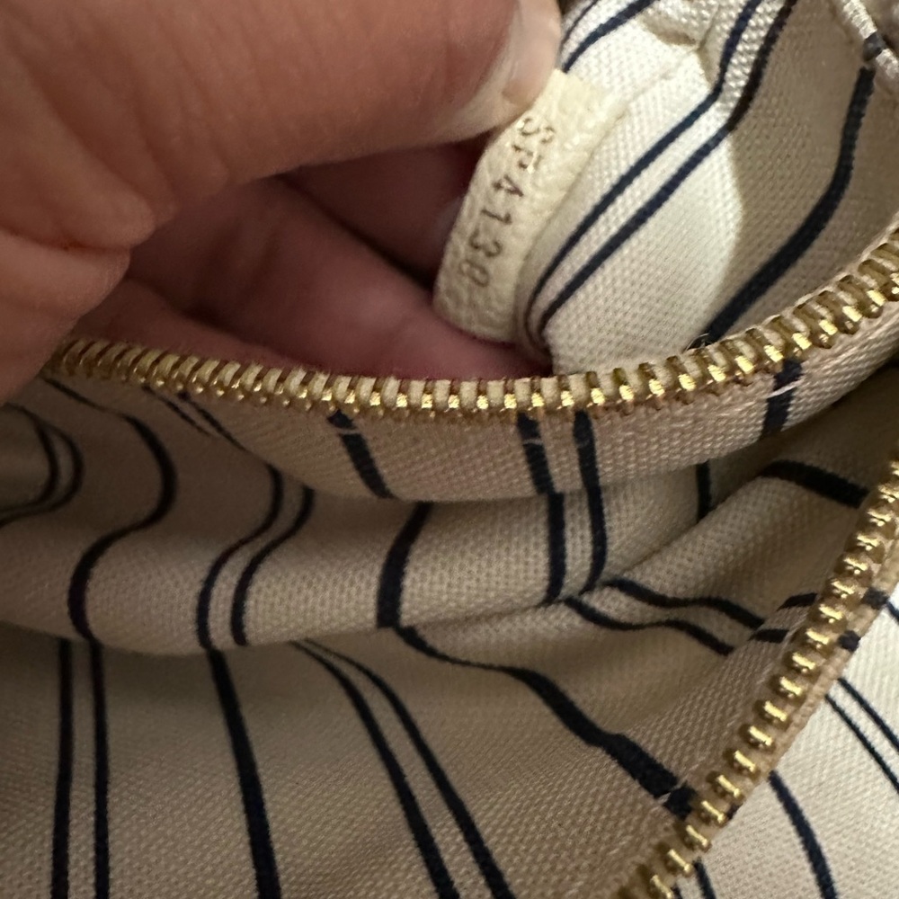 Louis Vuitton Cream Embossed Monogram Tote with Gold Hardware - Picture 14 of 16